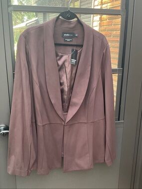 Studio Torrid Brown Shawl-Collar Peplum Blazer Jacket NWT